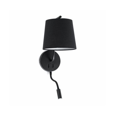 Faro Berni - applique murale avec interrupteur - 20 x 29 x 57 cm - 3W LED inclus - noir mat