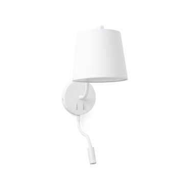 Faro Berni - applique murale avec interrupteur - 20 x 29 x 57 cm - 3W LED inclus - blanc mat