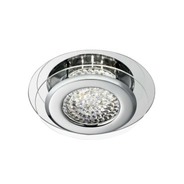 Searchlight Vesta - plafonnier - Ø 28 x 8 cm - 12W LED dimmable inclus - chrome