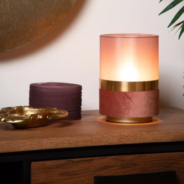 Lucide Extravaganza Tusse - lampe à poser - Ø 15 x 22 cm - rose