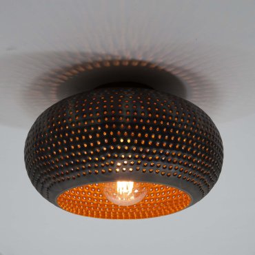 Vico Perforated - plafonnier - Ø 35 x 20 cm - noir brun