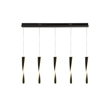 Searchlight Paddle - lampe suspendue - 120 x 8 x 140 cm - 55W LED dimmable inclus - noir mat