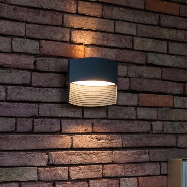 Lutec Lotus - applique d'extérieur - 18 x 64 x 14 cm - 11W LED inclus - IP54 - gris foncé