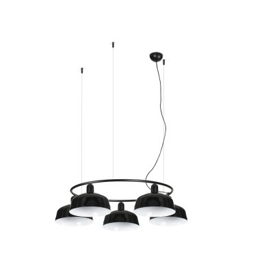 Faro Tatawin M - suspension - Ø 96,6 x 100 x 210 cm - noir satiné et noir brillant