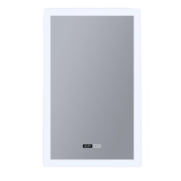 Searchlight - miroir lumineux avec éclairage et horloge digitale - 60 x 90 cm - 49W LED dimmable inclus - IP44 - blanc