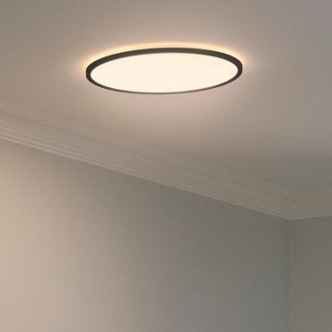 Nordlux Oja - plafonnier - Ø 42 x 3,2 cm - fonction Moodmaker à 3 niveaux (2700K) - 22W LED inclus - noir