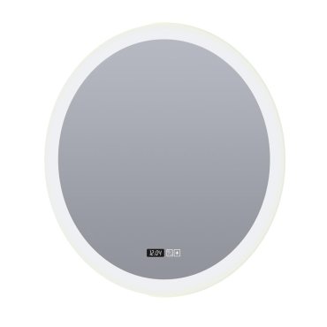 Searchlight - lampe miroir avec éclairage et horloge digitale - Ø 60 cm - 29W dimmable LED inclus - IP44 - blanc