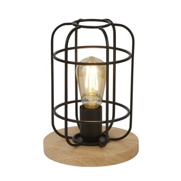 Searchlight Vision - lampe à poser - Ø 18 x 25 cm - noir et marron mat
