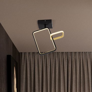 Nova Luce Imar - plafonnier - 35 x 39 x 16 cm - 30W dimmable LED inclus - noir sablé et or
