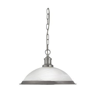 Searchlight Bistro - lampe suspendue - Ø 34 x 80 cm - argent satiné