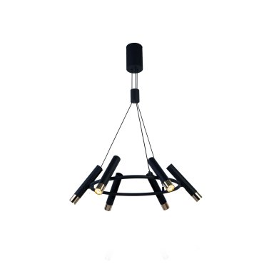Searchlight Cylinder - lampe suspendue - Ø 70 x 130 cm - 20,4W LED dimmable inclus - noir et or