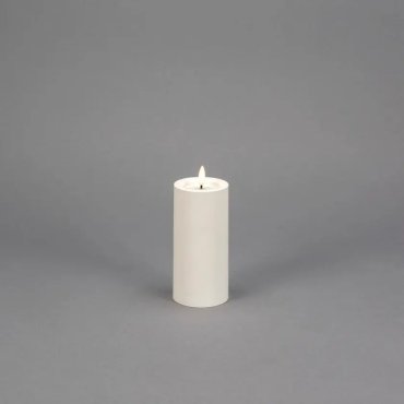 Konstsmide - Bougie LED bloc sur piles avec flamme vacillante - Ø 7 x 15 cm - IP44 - blanc
