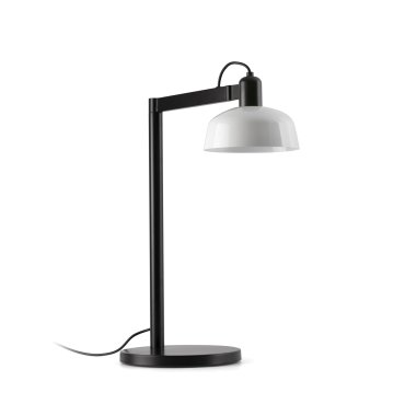 Faro Tatawin - lampe de table - 25 x 45.4 x 57.5 cm - noir satiné et blanc brillant
