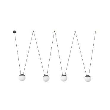Faro Mine - lampe suspendue 4L - gris foncé - verre