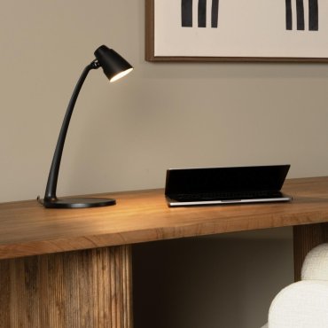Lucide Ludo - lampe de bureau - 15,6 x 19,1 x 40,2 cm - 4,5W LED inclus - noir
