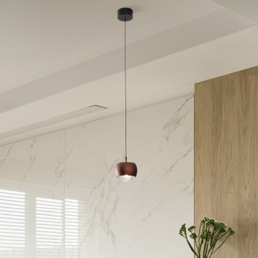 Nova Luce Conga - lampe suspendue - Ø 9,6 x 140 cm - 13W LED inclus - café