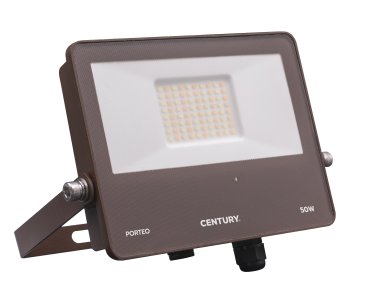 Century Italia Porteo CCT - spot avec détecteur - 22,7 x 20,5 x 3,6 cm - 50W LED inclus - couleur de lumière réglable - IP65 - brun
