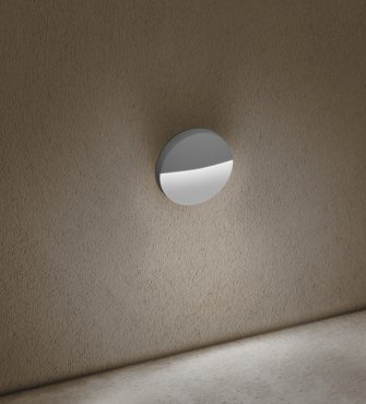 Century Italia Paseo - applique murale extérieure - Ø 11 x 2,5 cm - 4W LED inclus - IP54 - gris