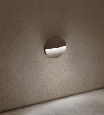 Century Italia Paseo - applique murale extérieure - Ø 11 x 2,5 cm - 4W LED inclus - IP54 - marron