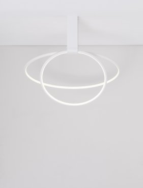 Nova Luce Garve - plafonnier - Ø 60 x 20 cm - 70W LED dimmable incl. - blanc sable