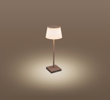 Century Italia Margò - lampe de table d'extérieur rechargeable - Ø 13 x 38 cm - 4W dimmable LED inclus - IP54 - corten