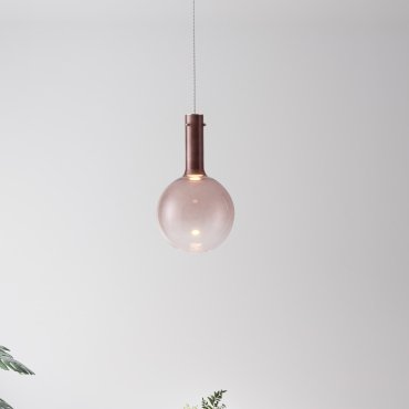 Nova Luce Nostos - lampe suspendue - Ø 25 x 170 cm - 6W dimmable LED inclus - brun et or