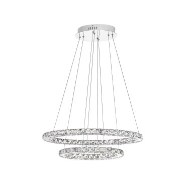 Nova Luce Celine - lampe suspendue - 64 x 44 x 120 cm - 40W LED inclus - chrome