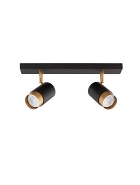 Nova Luce Pogno - spot en saillie 2L - 35 x 6 x 12,5 cm - noir sable et or