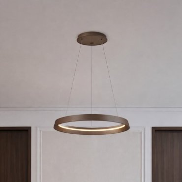 Nova Luce Ormi - lampe suspendue - Ø 60 x 150 cm - 52W dimmable LED inclus - brun café brossé