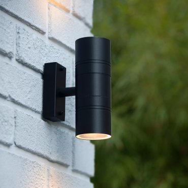 Lucide Arne 2 - Applique d'extérieur - 6,3 x 12 x 17 cm - 5W LED inclus - IP44 - noir