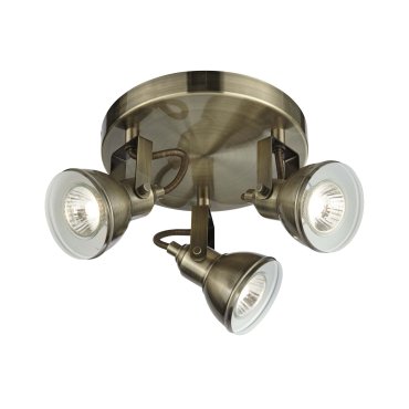 Searchlight Focus - spot en saillie 3L - Ø 30 x 16,5 cm - laiton antique