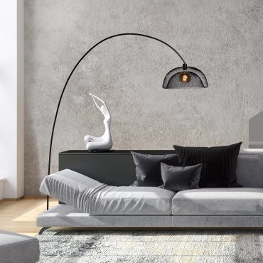 Lucide Mesh - lampadaire - 200 cm - noir