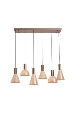 Searchlight Cannes - suspension - 96 x 32 x 150 cm - LED dimmable 41W incl. - brun café et ambre