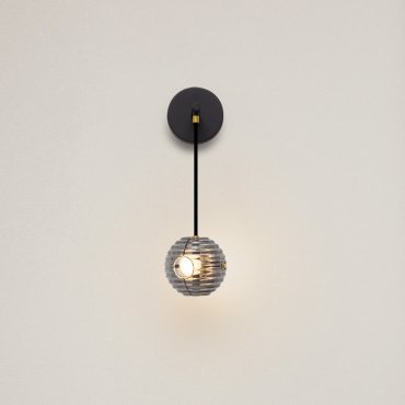 Nova Luce Las - applique murale - Ø 15 x 52 cm - 13W LED inclus - noir sablé, or et gris fumé