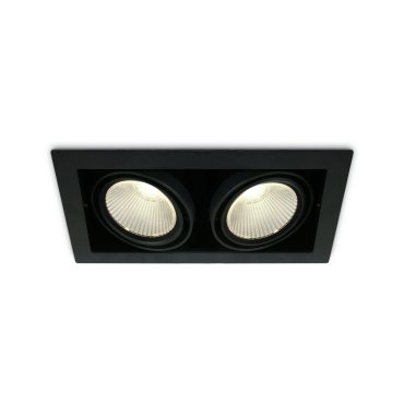 ONE Light COB Box Type Shop - spot à encastrer - 350 x 185 mm, 320 x 160 mm taille d'encastrement - 2 x 30W LED inclus - noir - couleur de lumière blanc chaud