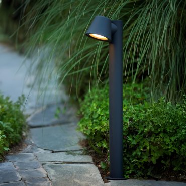 Lucide Dingo - lampe de jardin - 20,5 x 70 x 11 cm - 5W dimmable LED inclus - IP44 - anthracite