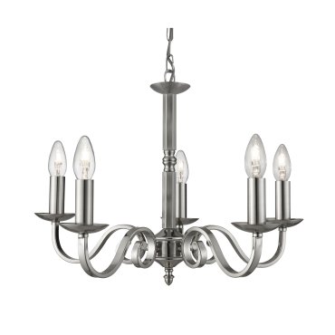 Searchlight Richmond - lustre - Ø 52 x 94 cm - argent satiné