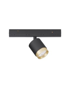 Nova Luce Ultra Slim - spot sur rail - faisceau réglable de 15 à 36 degrés - Ø 4,5 cm - 5W LED inclus - noir et or
