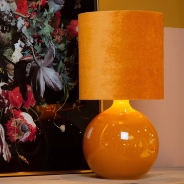 Lucide Esterad - lampe à poser - Ø 24 x 46,5 cm - jaune ocre