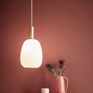Nordlux Alton - lampe suspendue - Ø 23 x 343 cm - blanc opale et laiton ou noir
