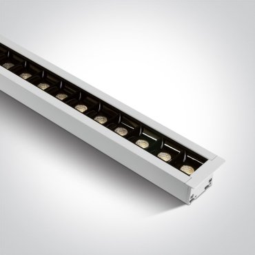 ONE Light Profils linéaires LED encastrés - plafonnier encastré - 129,5 x 5 x 5,5 cm - 40W LED inclus - blanc - blanc chaud à blanc froid