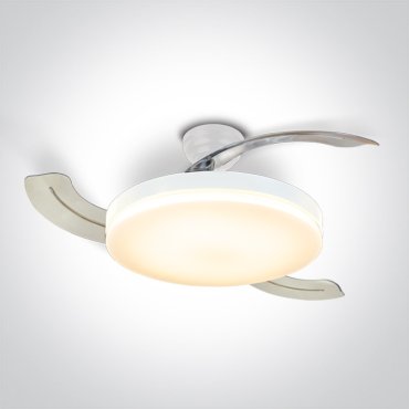 ONE Light Transparent Blades - ventilateur de plafond avec lumière et télécommande - Ø 105 x 33 cm - 32W LED inclus - blanc