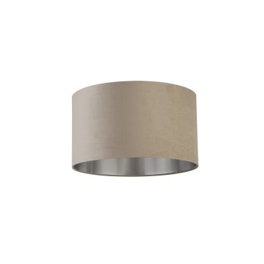 Searchlight Drum Shade - abat-jour - Ø 45 x 26 cm - taupe et argent brossé
