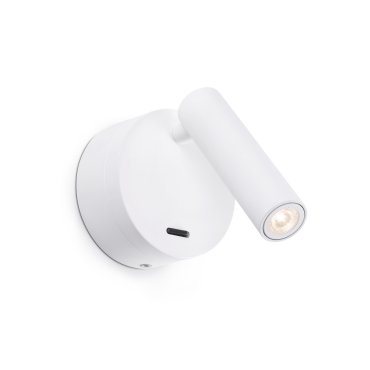 Faro Boc - applique murale avec interrupteur - 8,5 x 11 x 17 cm - 3W LED inclus - blanc mat