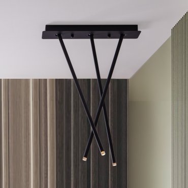 Nova Luce Stilvi - plafonnier - 45 x 65 x 10 cm - 8W LED inclus - noir sablé