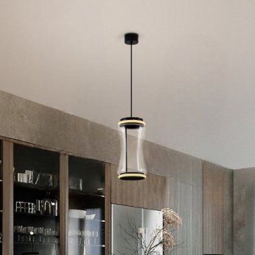 Nova Luce Anapnoe - lampe suspendue - Ø 21,5 x 250 cm - 21W dimmable LED inclus - noir mat