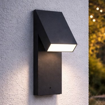 Nova Luce Brigitta - applique murale extérieure - 12 x 40 x 15,5 cm - 6W LED inclus - IP65 - noir sablé