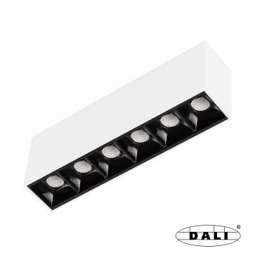 Faro Neso Point-6 - luminaire pour rail magnétique - 16,4 x 3,4 x 5,6 cm - 8W DALI LED blanc chaud (2700K) inclus - faisceau de 12° - blanc