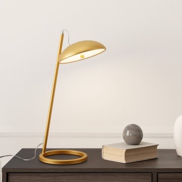 Nova Luce Flute - lampe de table - Ø 20 x 53 x 28 cm - 18W dimmable LED inclus - or sablé