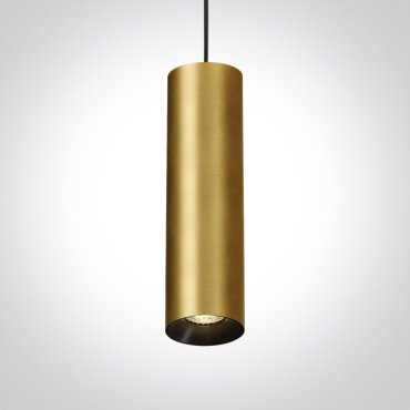 ONE Light Cylinder - lampe suspendue - Ø 7,5 x 240 cm - laiton brossé